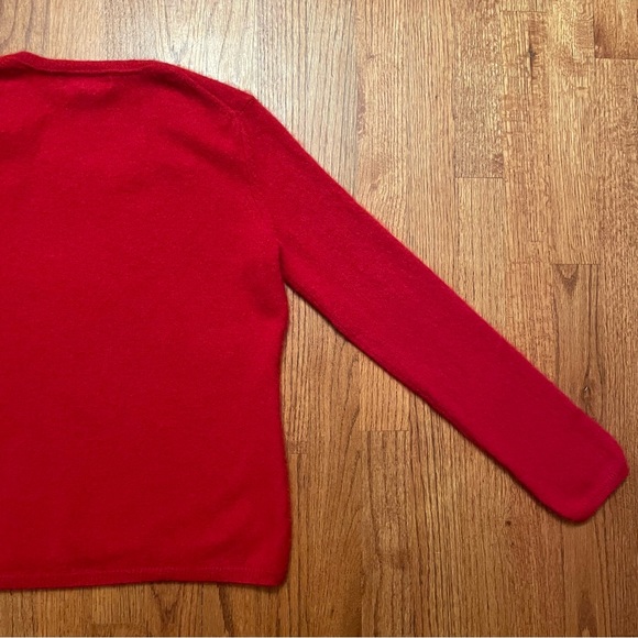 Peck & Peck Red 2 Ply Cashmere V Neck Pullover Sweater size L - Picture 10 of 14